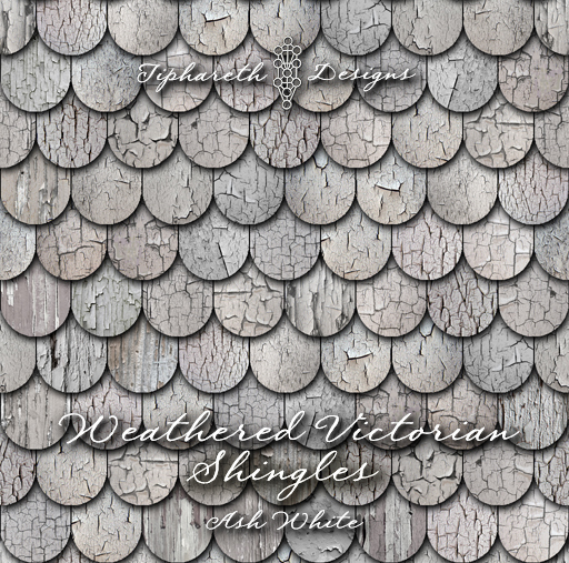 TD Weathered Victorian Shingles textures ASH WHITE