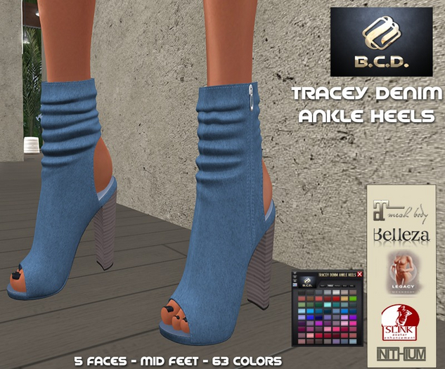 BCD Tracey Denim Ankle Heels