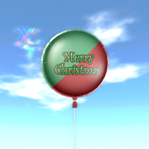 Balloon - Merry Christmas - Green and Red