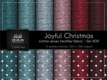 AD HOC - JOYFUL CHRISTMAS - Set A09 - Cotton Jersey Heather Fabric (solids & little dots)
