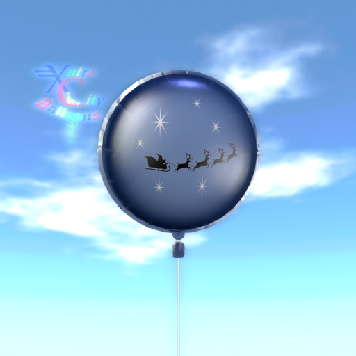 Balloon -  Santa & Sleigh - Blue