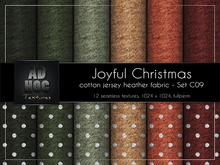 AD HOC - JOYFUL CHRISTMAS - Set C09 - Cotton Jersey Heather Fabric (solids & little dots)