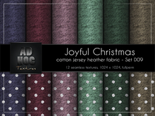 AD HOC - JOYFUL CHRISTMAS - Set D09 - Cotton Jersey Heather Fabric (solids & little dots)