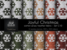 AD HOC - JOYFUL CHRISTMAS - Set C10 - Cotton Jersey Heather Fabric (snowflakes)