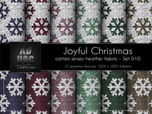 AD HOC - JOYFUL CHRISTMAS - Set D10 - Cotton Jersey Heather Fabric (snowflakes)
