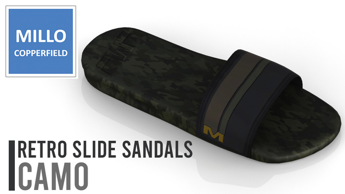 Millo Copperfield - Retro Slide Camo Sandals, Copy