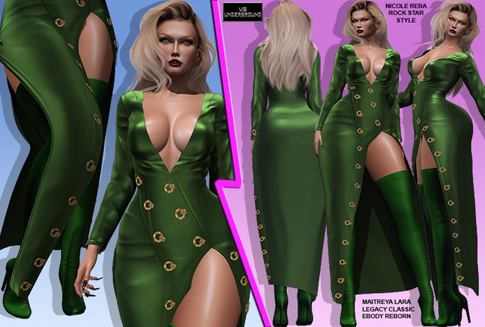 **NICOLE REBA GREEN ROCK STAR STYLE COMPLET OUTFIT**