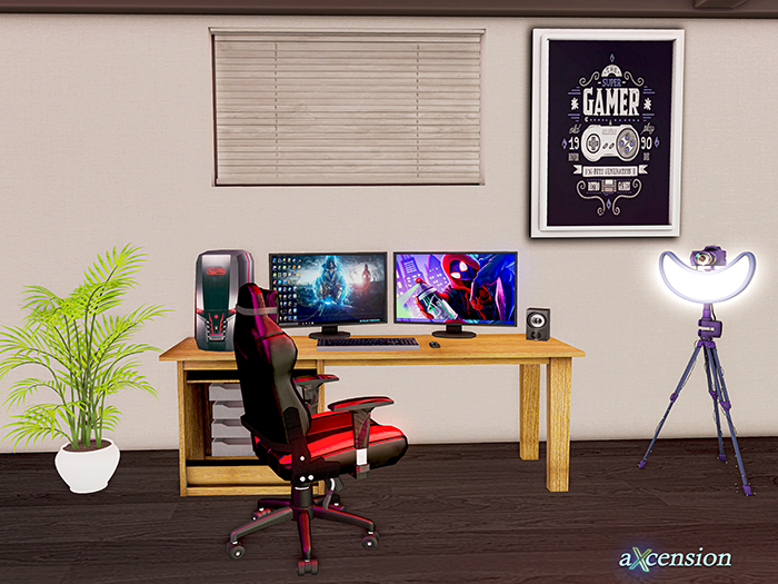 aX: Gamer Pc Decor Wood Black
