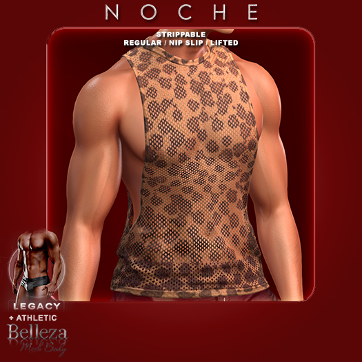 Noche. Mesh Wes Tank Leopard