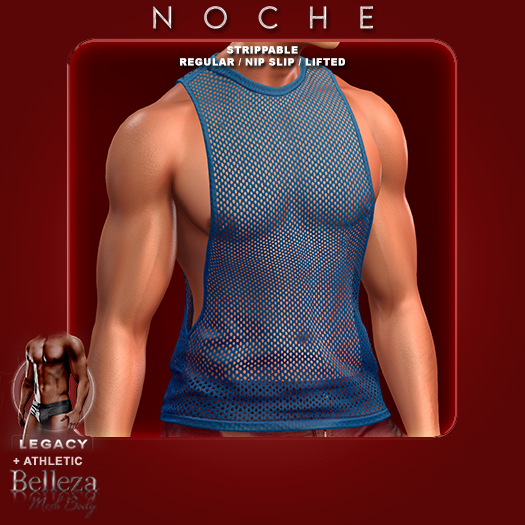 Noche. Mesh Wes Tank Blue
