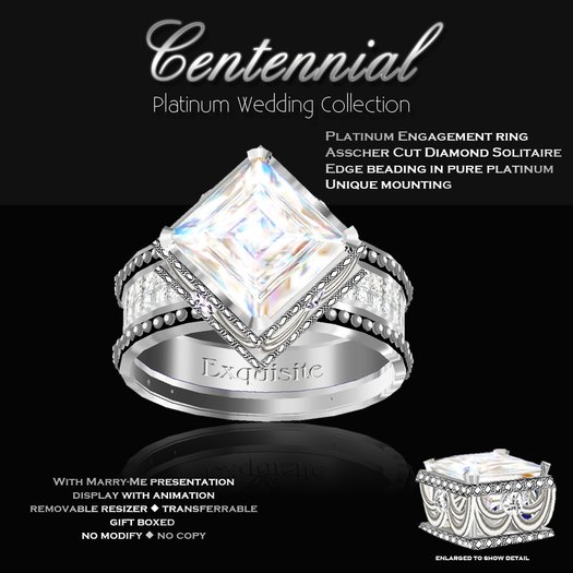 Exquisite Centennial Platinum Engagement Ring 