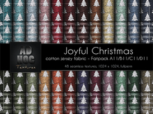 AD HOC - JOYFUL CHRISTMAS - Fatpack A11-B11-C11-D11 - Cotton Jersey Heather Fabric (christmas tree & stripes)