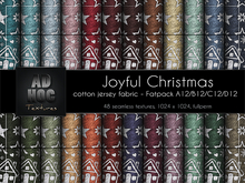 AD HOC - JOYFUL CHRISTMAS - Fatpack A12-B12-C12-D12 - Cotton Jersey Heather Fabric (stars & christmas motives)