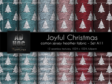 AD HOC - JOYFUL CHRISTMAS - Set A11 - Cotton Jersey Heather Fabric (christmas tree & stripes)
