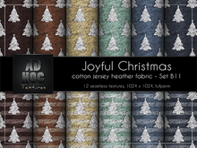 AD HOC - JOYFUL CHRISTMAS - Set B11 - Cotton Jersey Heather Fabric (christmas tree & stripes)