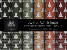 AD HOC - JOYFUL CHRISTMAS - Set C11 - Cotton Jersey Heather Fabric (christmas tree & stripes)