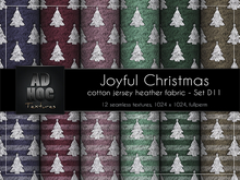 AD HOC - JOYFUL CHRISTMAS - Set D11 - Cotton Jersey Heather Fabric (christmas tree & stripes)