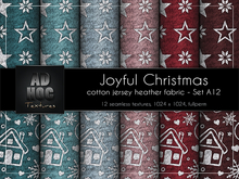AD HOC - JOYFUL CHRISTMAS - Set A12 - Cotton Jersey Heather Fabric (stars & christmas motives)