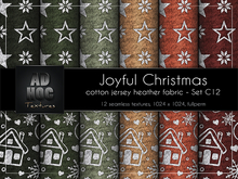 AD HOC - JOYFUL CHRISTMAS - Set C12 - Cotton Jersey Heather Fabric (stars & christmas motives)