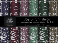 AD HOC - JOYFUL CHRISTMAS - Set D12 - Cotton Jersey Heather Fabric (stars & christmas motives)