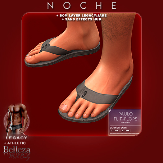 Noche. Paulo Flip-Flops Grey