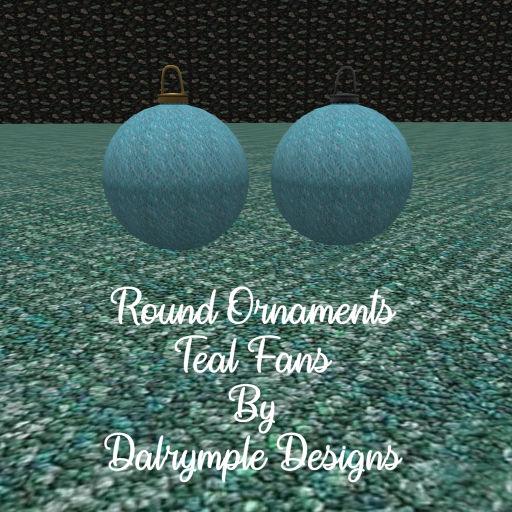 Round Ornament Teal Fans 