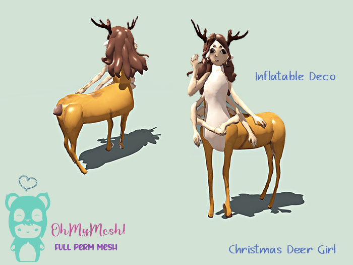 OhMyMesh! Christmas Deer Girl Inflatable - Full Perm Mesh