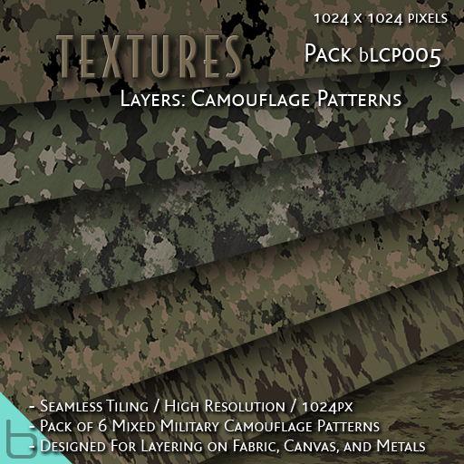 Second Life Marketplace - [bLCP005] 6 1024px Mixed Military Camouflage ...