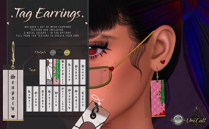 UniCult - Tag Earrings