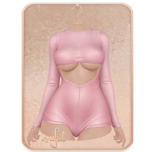 Cynful Lydia's Overall Romper + Top - Rose  (Check description for included sizes)