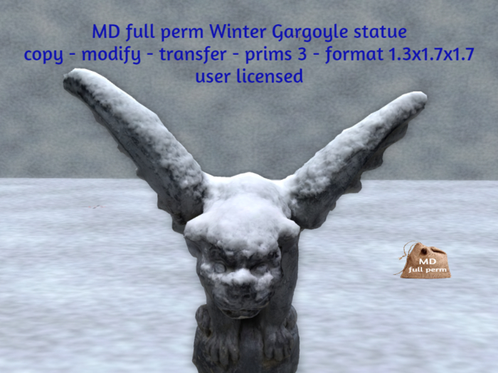 MD full perm Winter Gargoyle statue