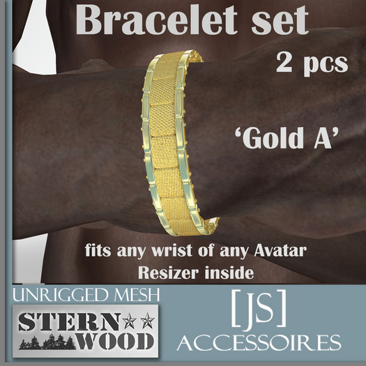 {JS} Bracelet Set - Gold A - 2pcs