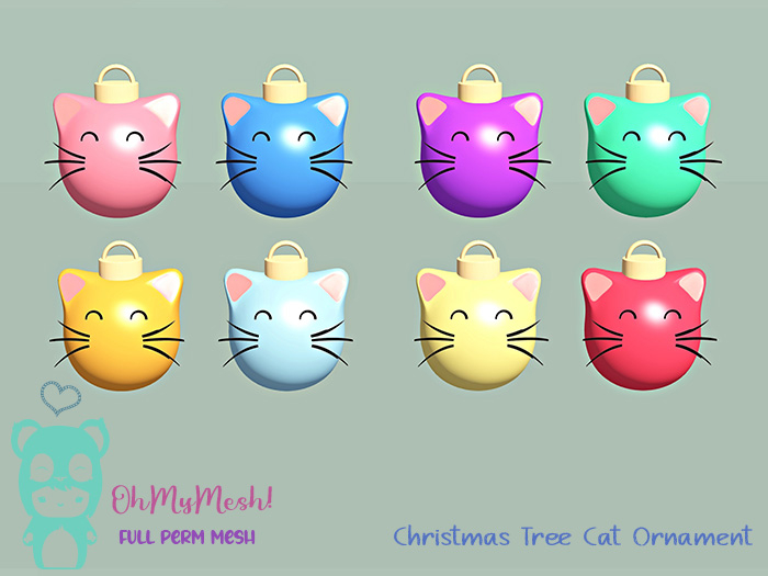 OhMyMesh! Christmas Tree Cat Ornament - Full Perm Mesh