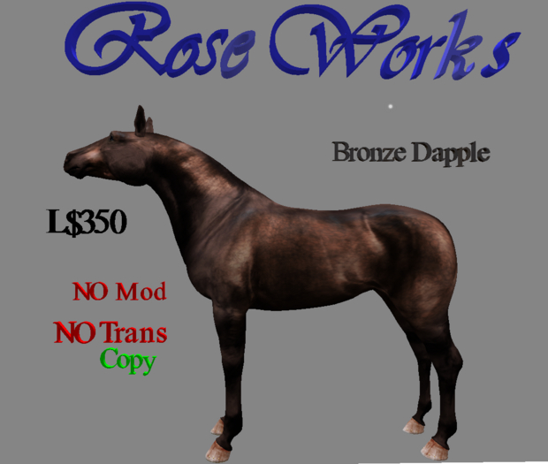 Rose Works Dark Bronze Dapple Teegle Horse Applier