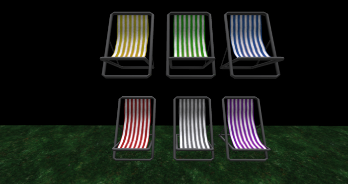 6 Stripped Deck Chairs