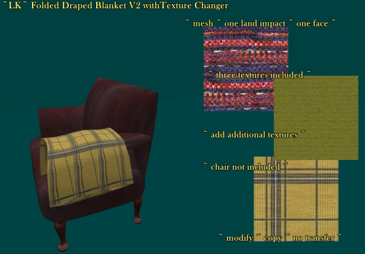 ~LK~ Folded Draped Blanket Version 2 w/Texture Changer