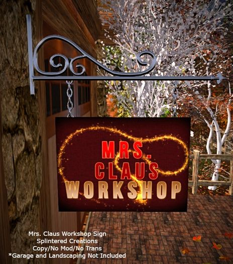 SC: Mrs. Claus Workshop Hanging Sign Boxed