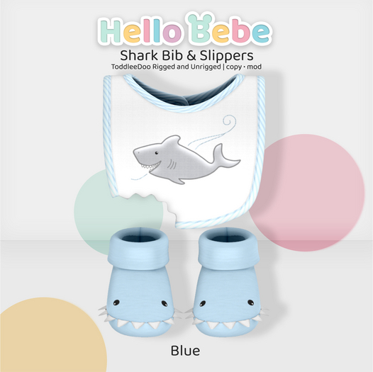 Hello Bebe - Shark Bib and Slippers Blue
