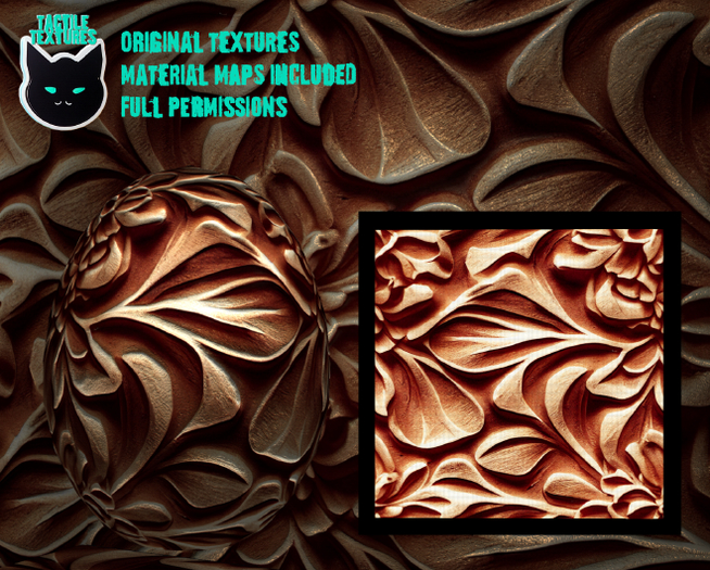 ::T:: Materials Texture: Wood Carvings Single 4 (Flowers)