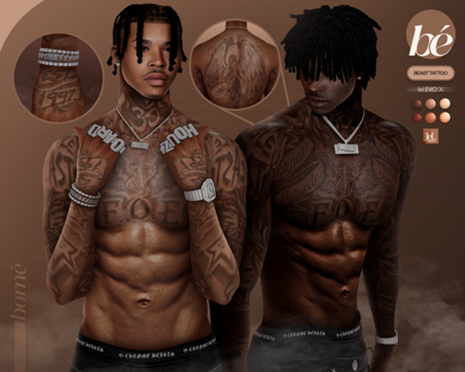 BORNE. Beast Body tattoo (Realistic) EVO (Modify Version)