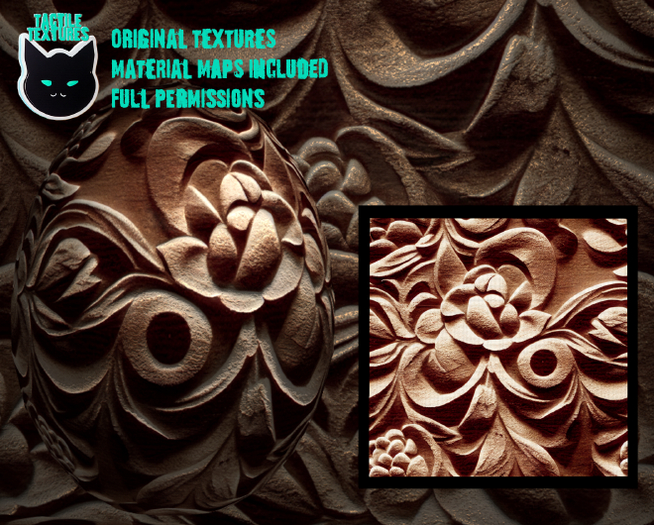 ::T:: Materials Texture: Wood Carvings Single 5 (Flowers)