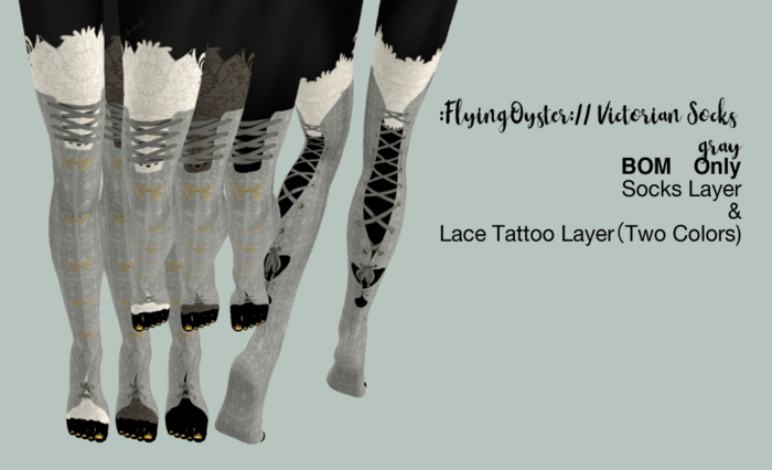 :FlyingOyster:// Victorian Socks gray (add