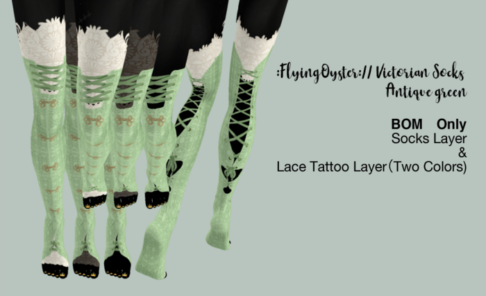:FlyingOyster:// Victorian Socks Antique green (add