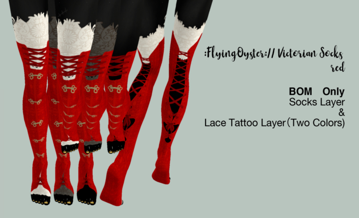 :FlyingOyster:// Victorian Socks red (add