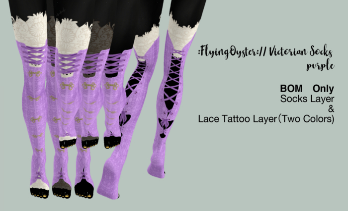 :FlyingOyster:// Victorian Socks purple (add