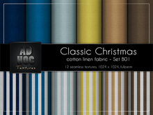 AD HOC - CLASSIC CHRISTMAS - Set B01 - Cotton Linen Fabric (solids & stripes)