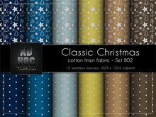AD HOC - CLASSIC CHRISTMAS - Set B02 - Cotton Linen Fabric (dots & holiday motives)