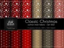 AD HOC - CLASSIC CHRISTMAS - Set D02 - Cotton Linen Fabric (dots & holiday motives)