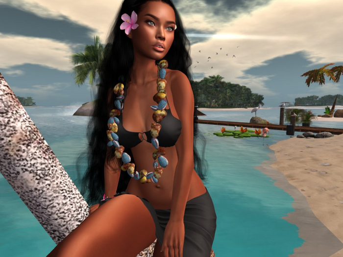 TURTLE DOLPHIN BLUE SEASHELLS LEI