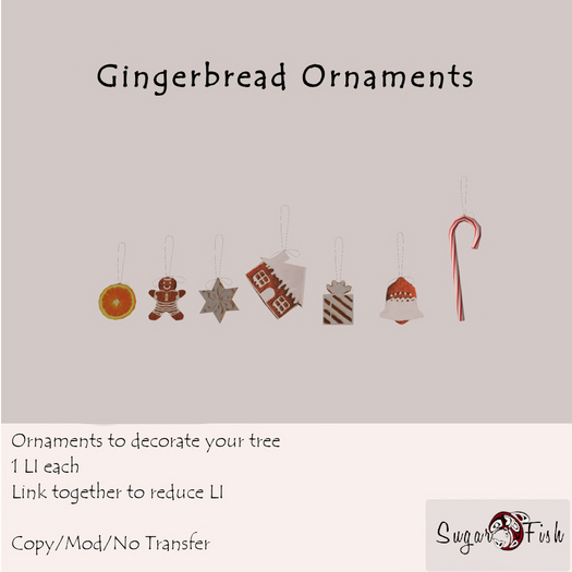 Sugarfish - Gingerbread Ornaments